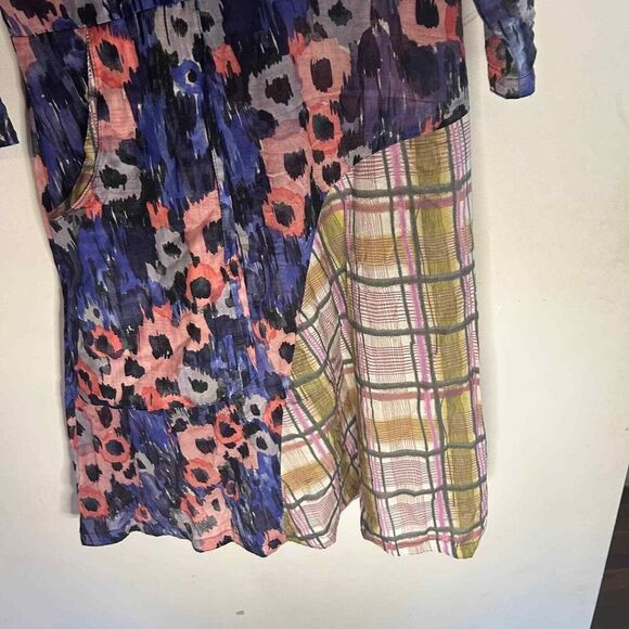 REBE by Debra Weiss Floral A-Line Dress Handmade Art-to-Wear Womans size Large - Picture 5 of 11